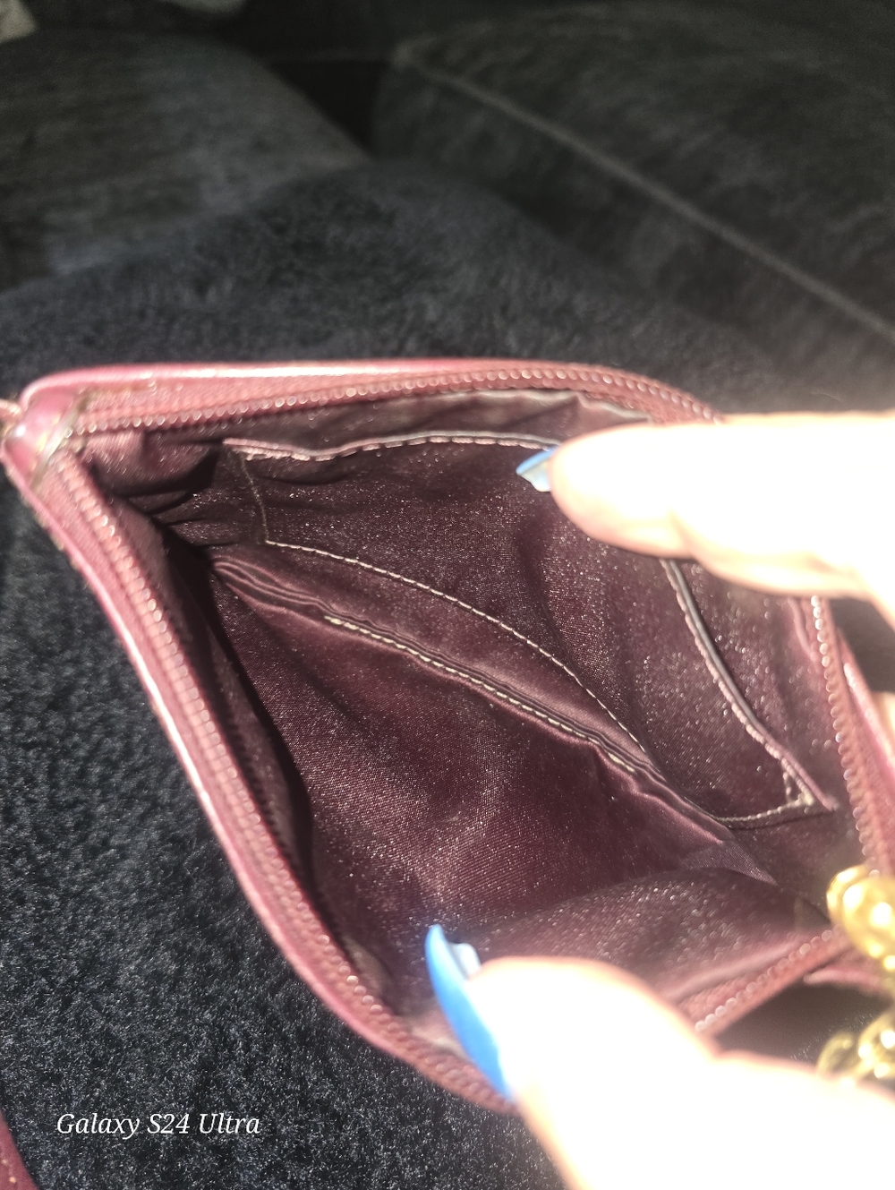 Coach Leather Burgundy Wristlet - Picture 3 of 3